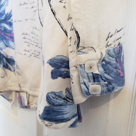 Vintage Emma James by Liz Claiborne Floral Linen Jacket - Picture 2 of 4